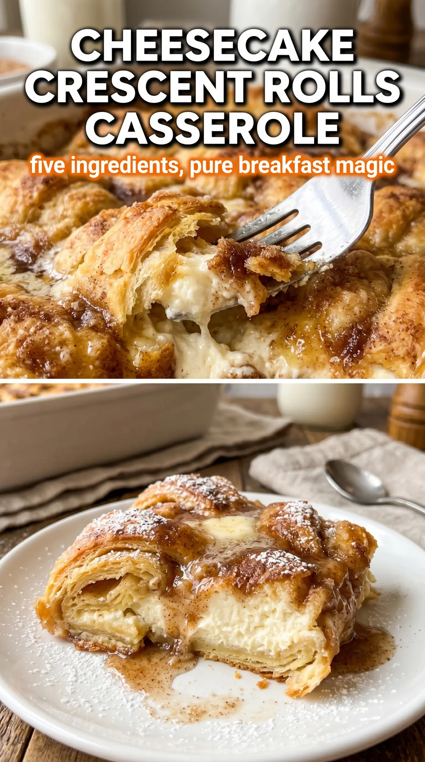 Cheesecake Crescent Rolls Casserole golden flaky cinnamon-sugar