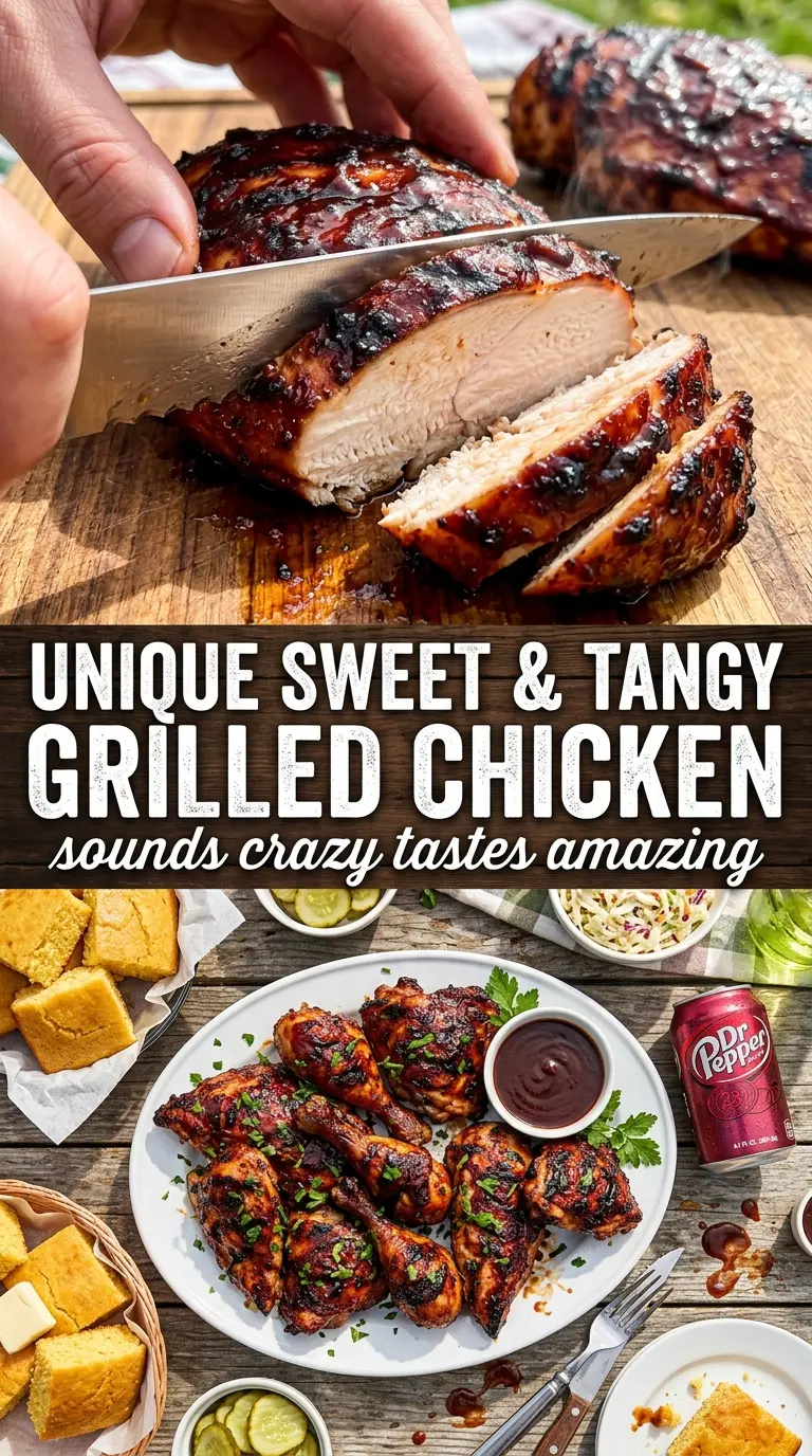 Cherry Dr Pepper BBQ Chicken sticky glazed, cherry-kissed