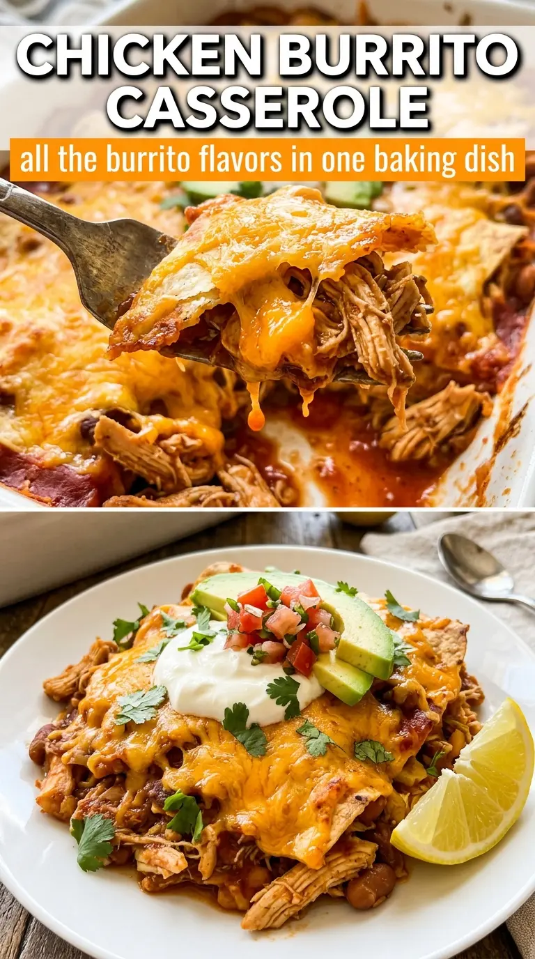 Chicken Burrito Casserole cheesy Tex-Mex bubbling