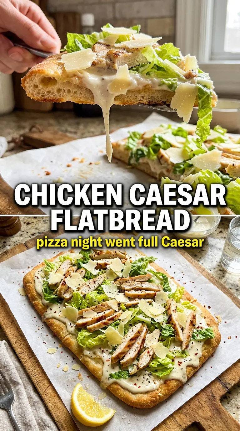 Chicken Caesar Flatbread crispy Caesar chicken