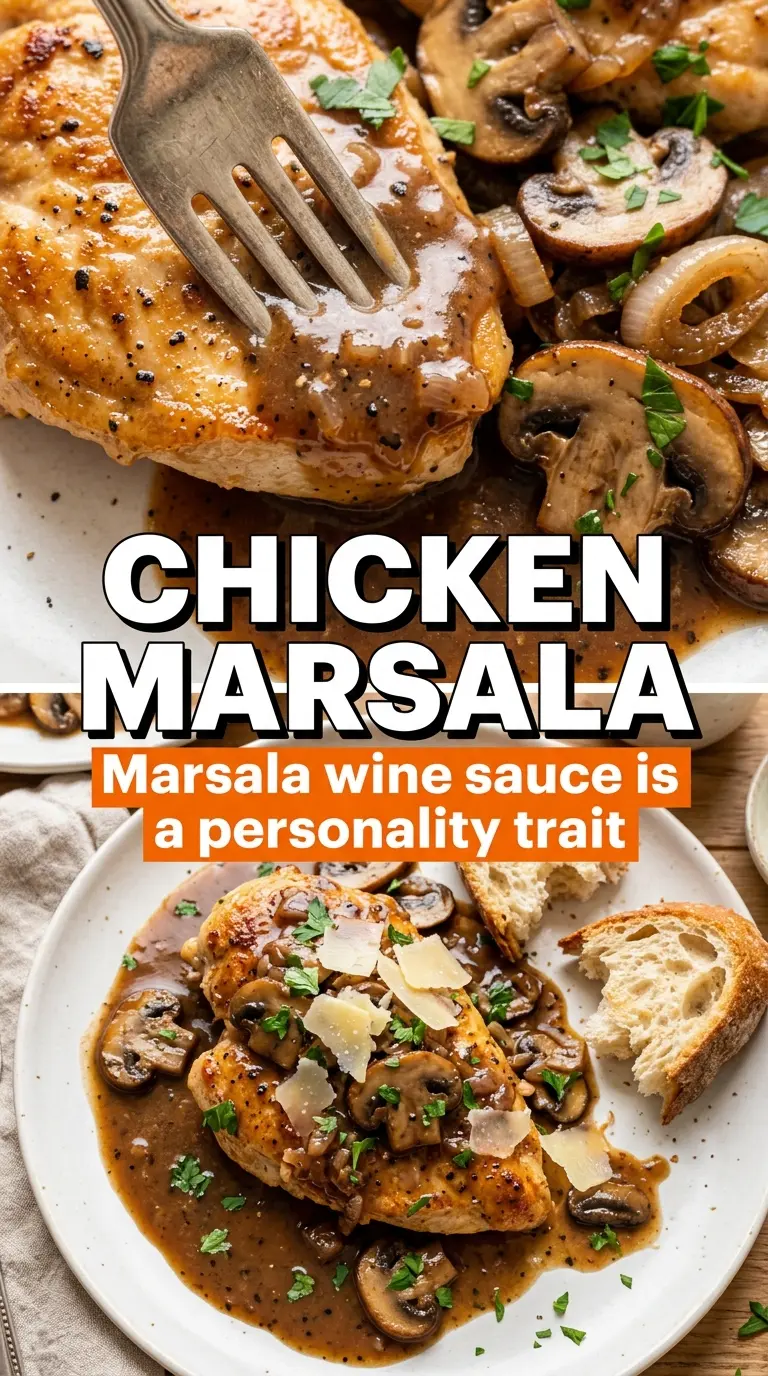 Chicken Marsala golden mushroom sauce