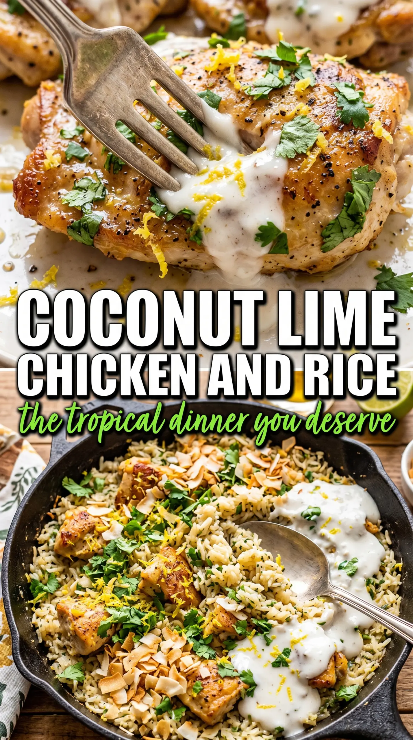 Coconut Lime Chicken and Rice creamy limey skillet