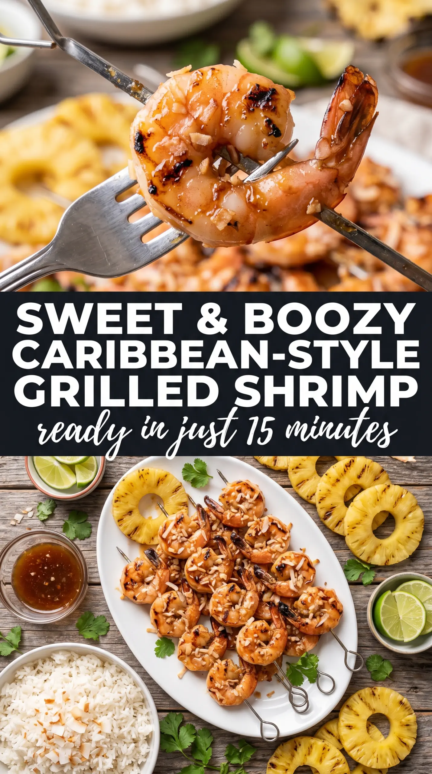 Coconut Rum Grilled Shrimp tropical Caribbean