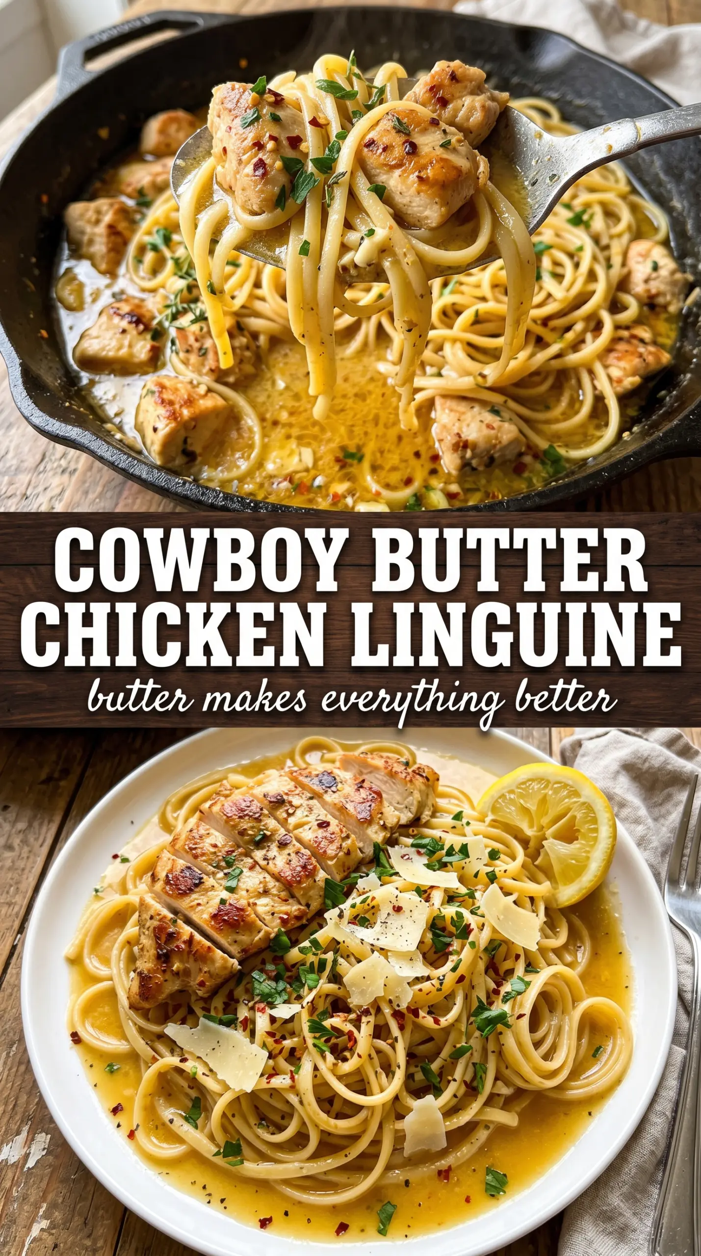 Cowboy Butter Chicken Linguine bold saucy herby