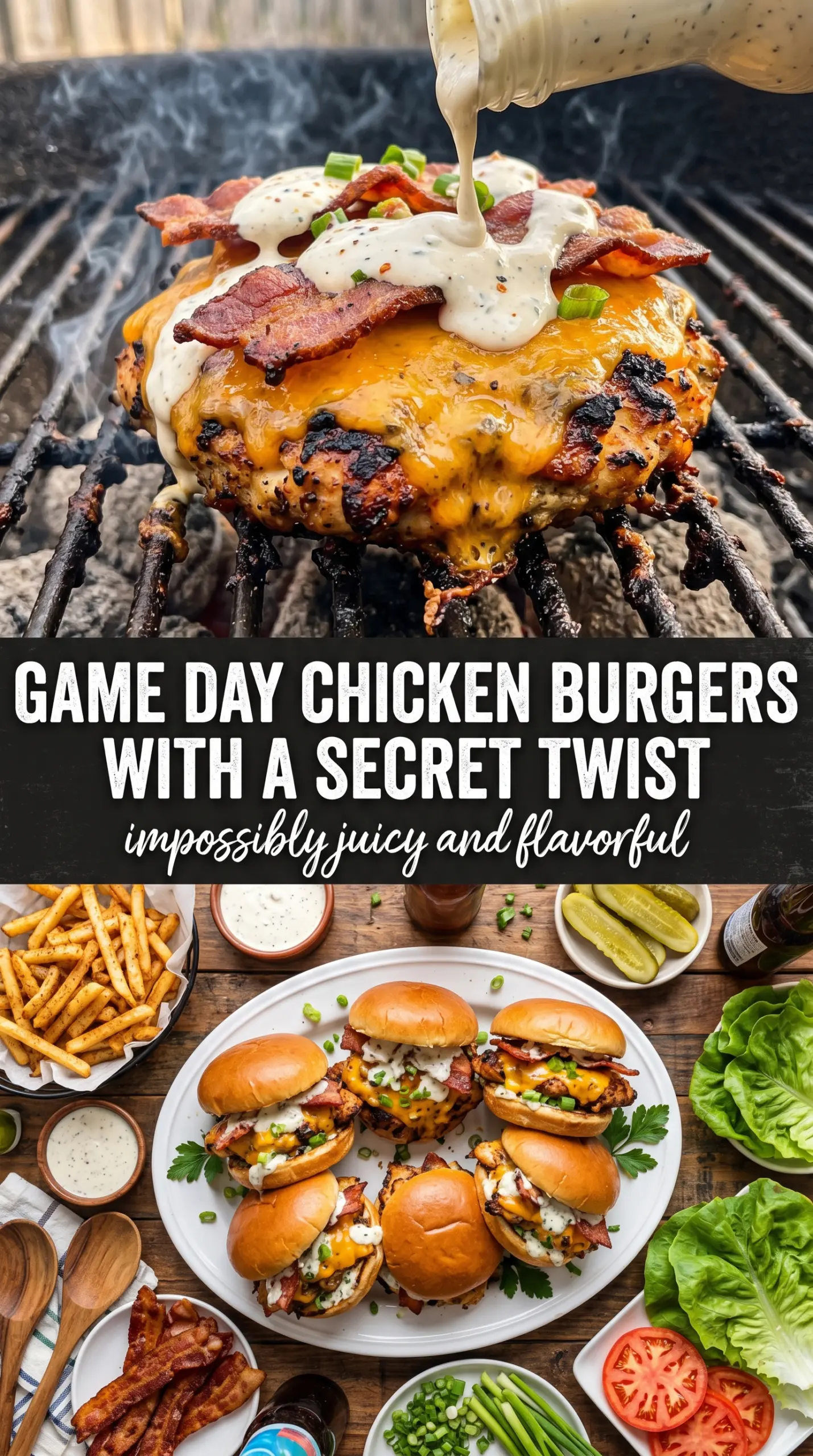 Crack Chicken Burgers cheesy bacon ranch