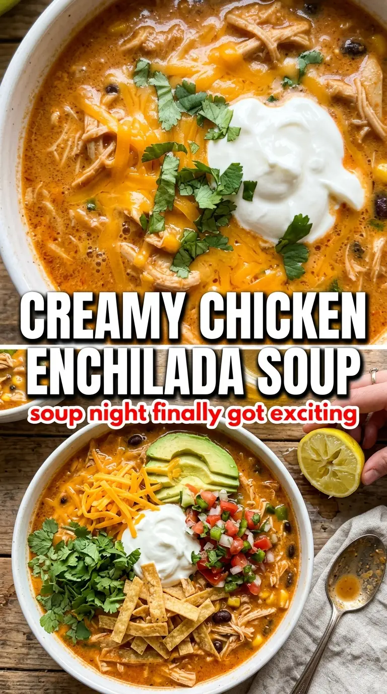 Creamy Chicken Enchilada Soup creamy Tex-Mex shredded