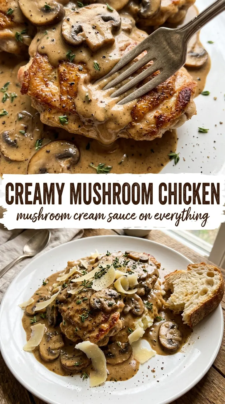 Creamy Mushroom Chicken golden skillet sauce