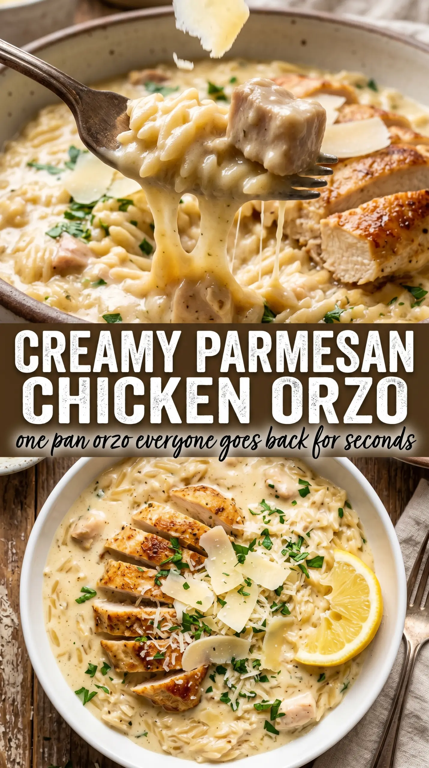 Creamy Parmesan Chicken and Orzo golden creamy