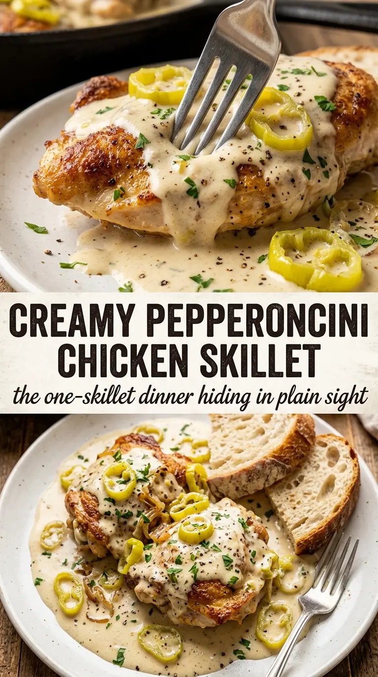 Creamy Pepperoncini Chicken Skillet tangy creamy skillet