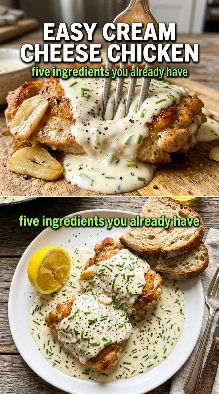 Easy Cream Cheese Chicken creamy tangy skillet