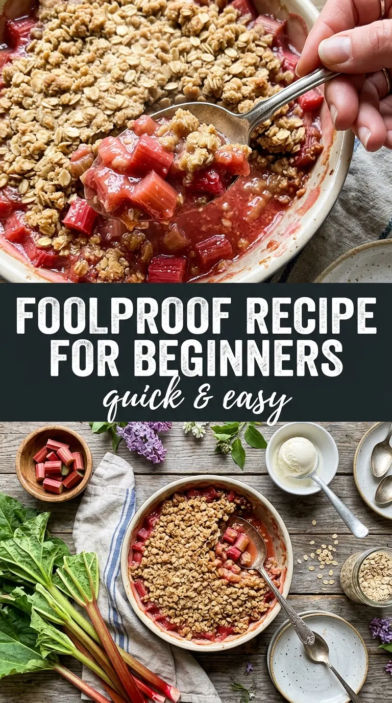 Easy Rhubarb Crisp tart buttery oat crumble
