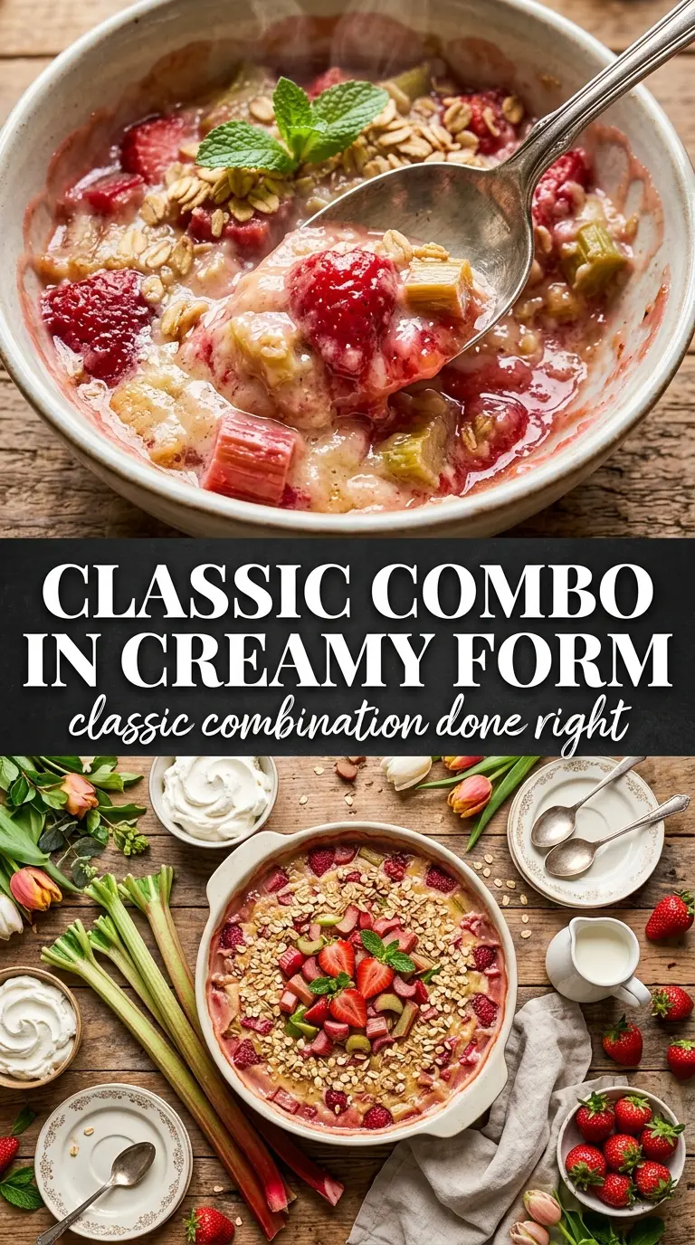 Easy Strawberry Rhubarb Pudding Dessert layered creamy fruit