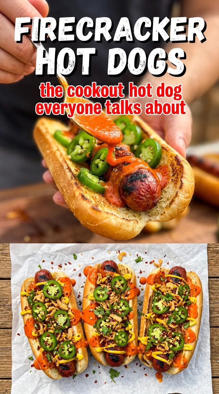 Firecracker hot dogs spicy jalapeño mustard
