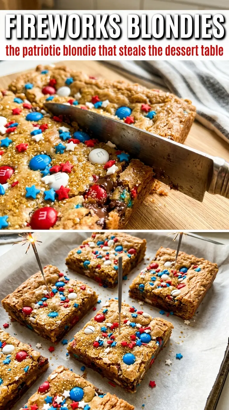 Fireworks Blondies colorful chewy festive