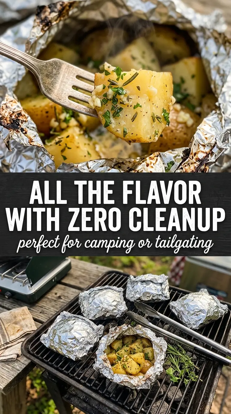 Garlic Herb Grilled Potatoes in Foil, buttery, herby, grilled
