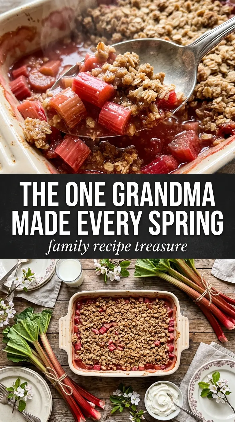 Grandma's Rhubarb Crisp tart buttery oat crumble