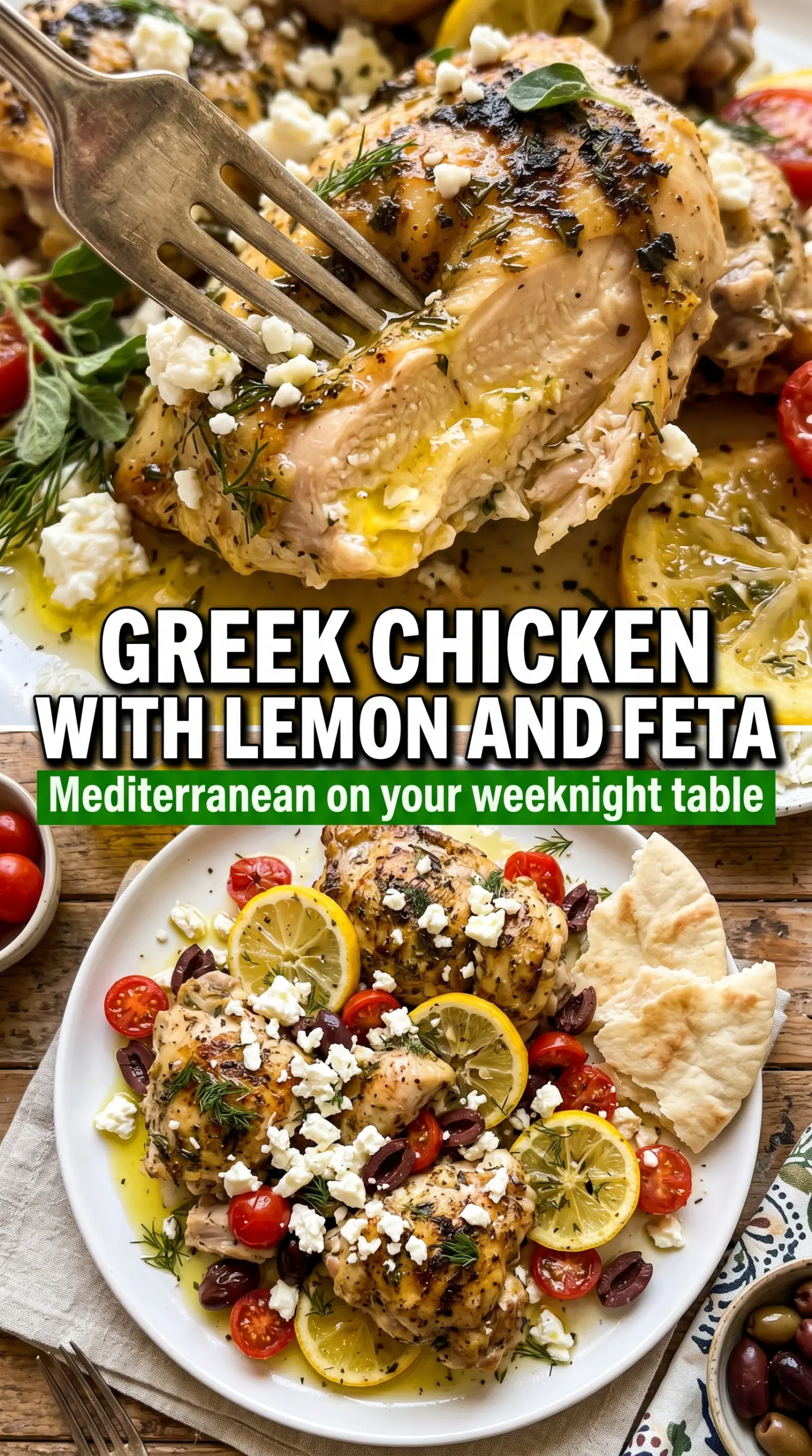 Greek chicken with lemon and feta bright savory baked