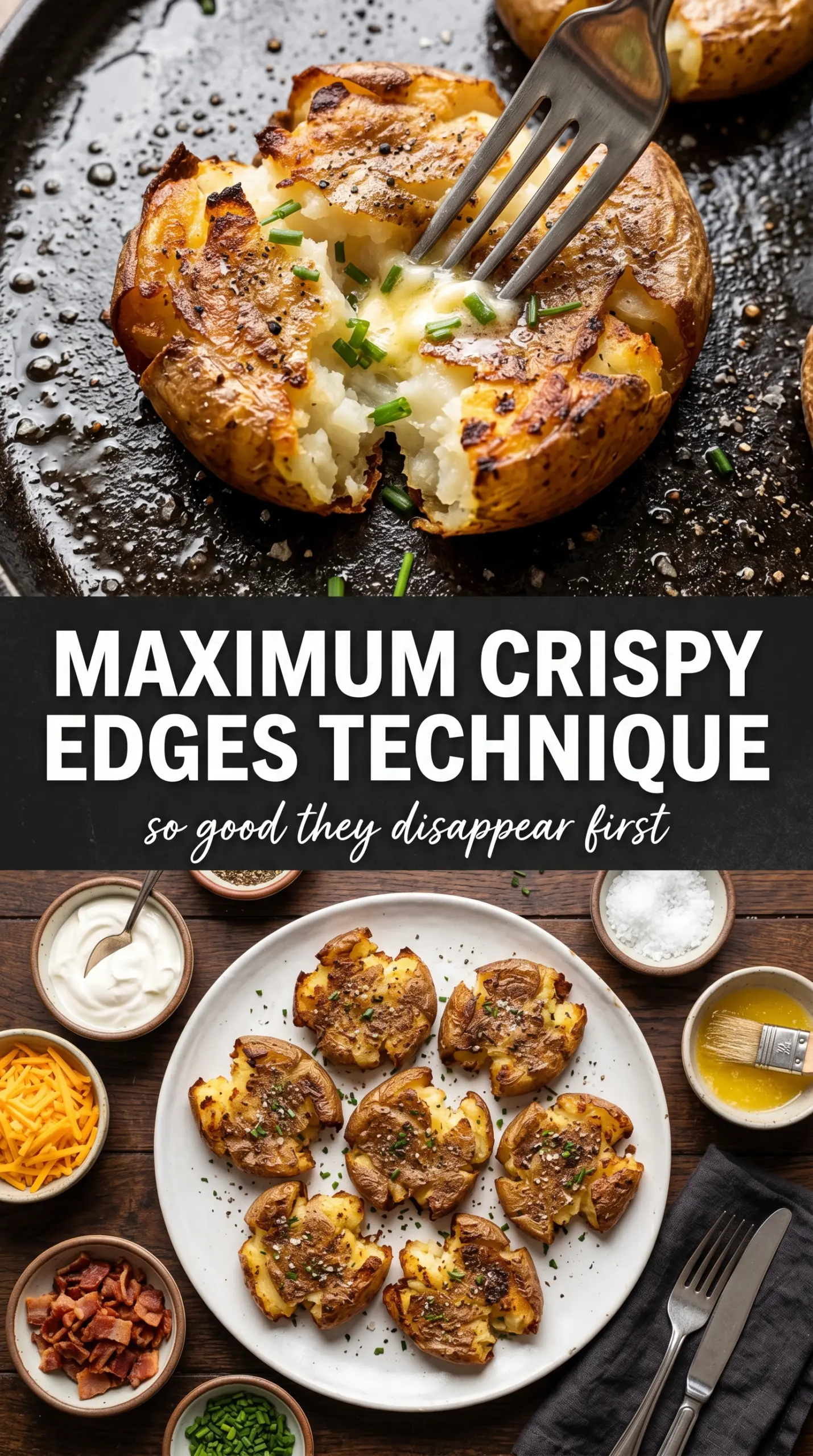 Griddle Smashed Potatoes crispy loaded