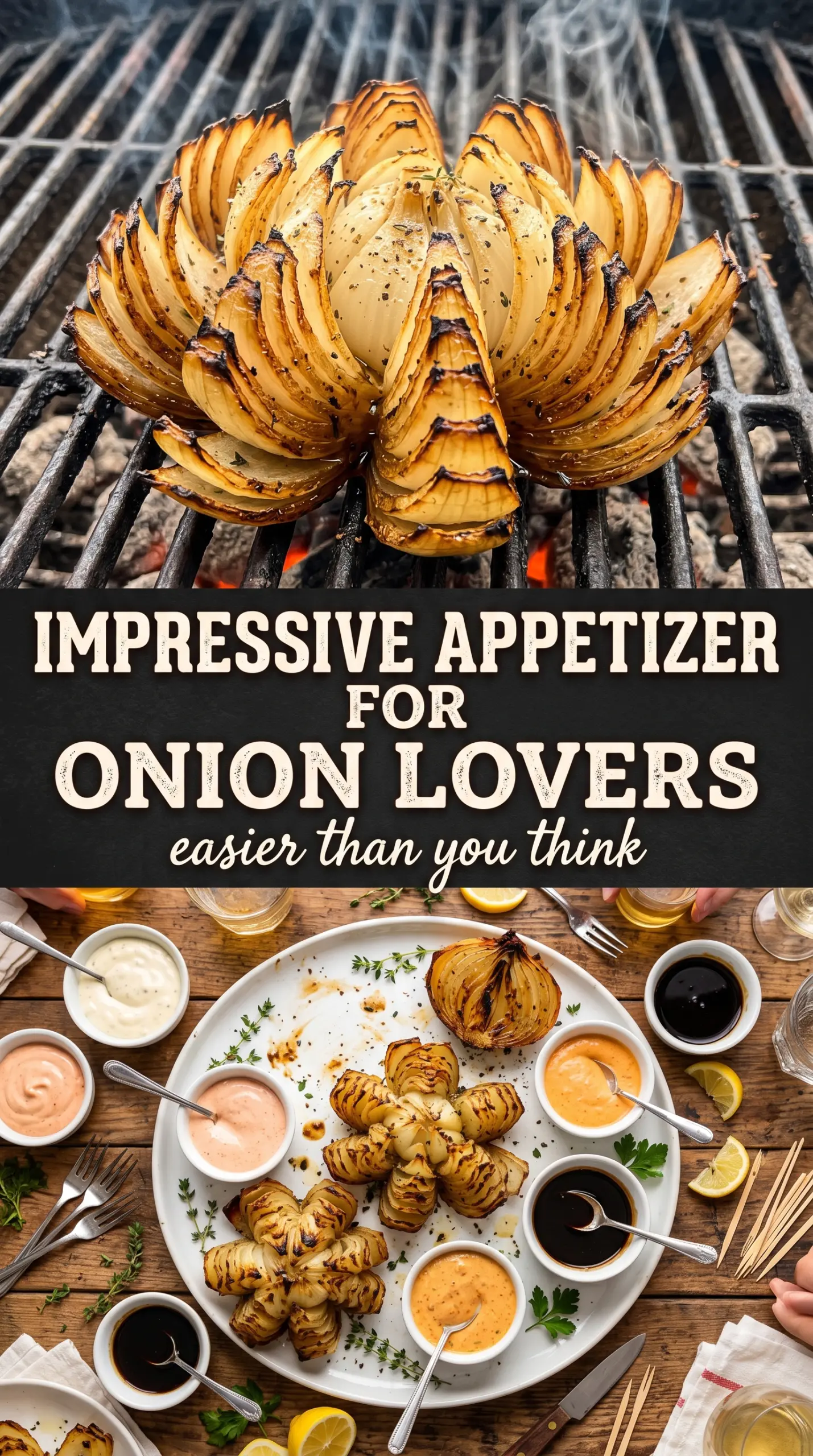 Grilled Onion Blossoms smoky charred