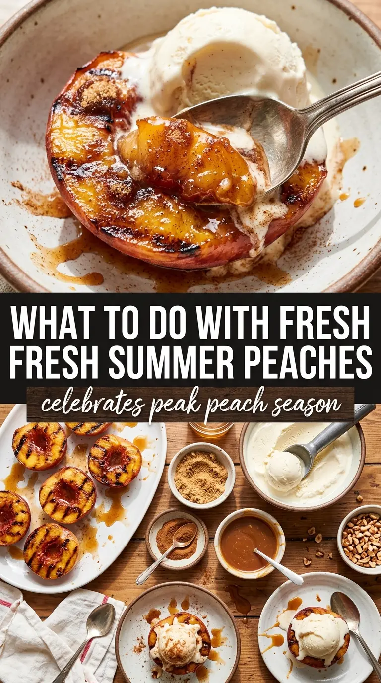 Grilled peaches with cinnamon and brown sugar, caramelized dessert