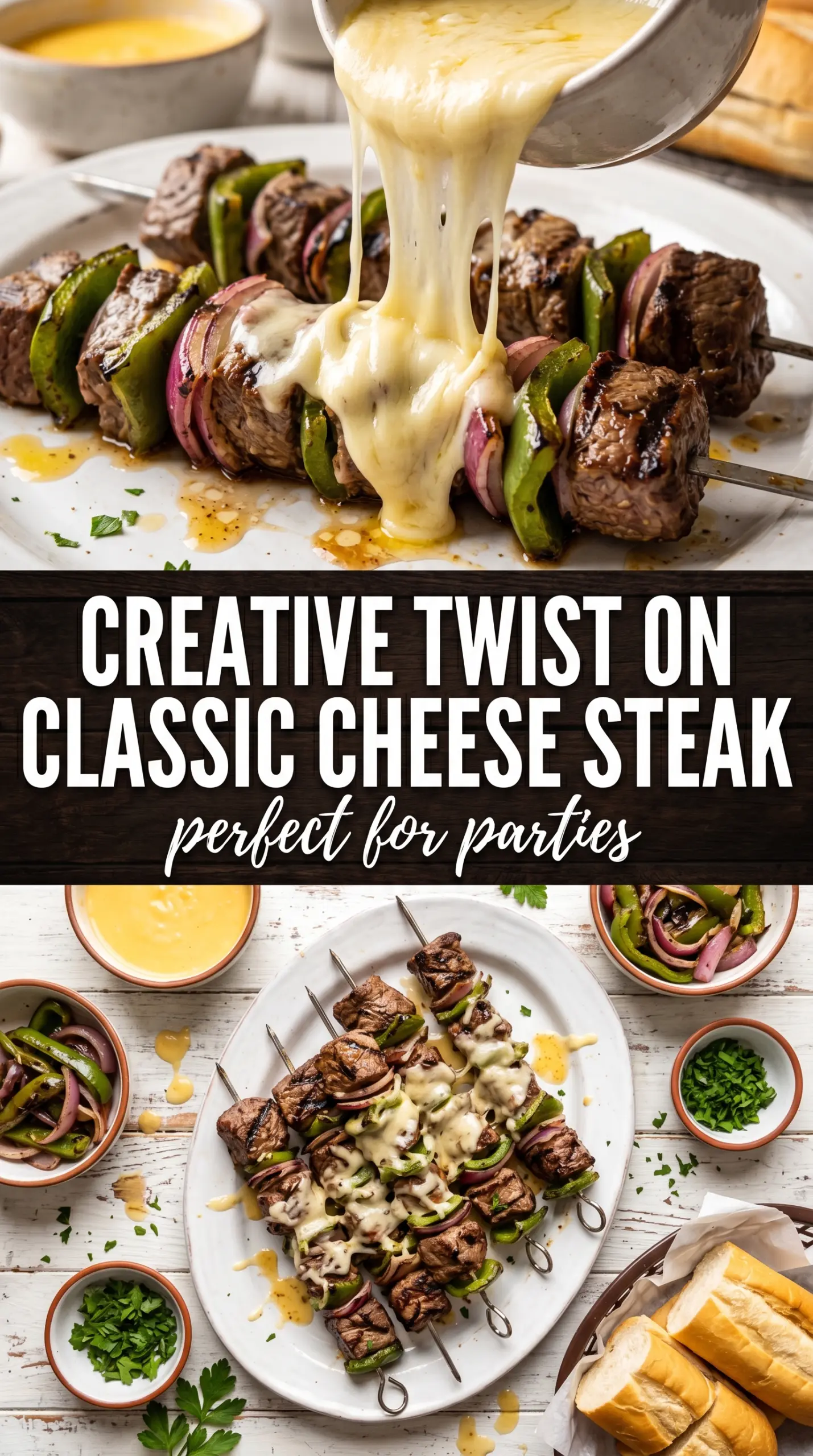 Grilled Philly Cheese Steak Kabobs smoky melted cheese