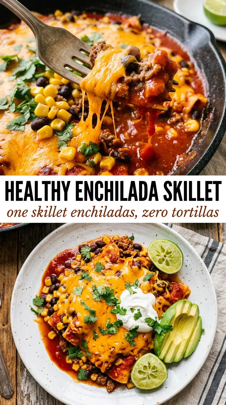 Healthy Enchilada Skillet colorful saucy