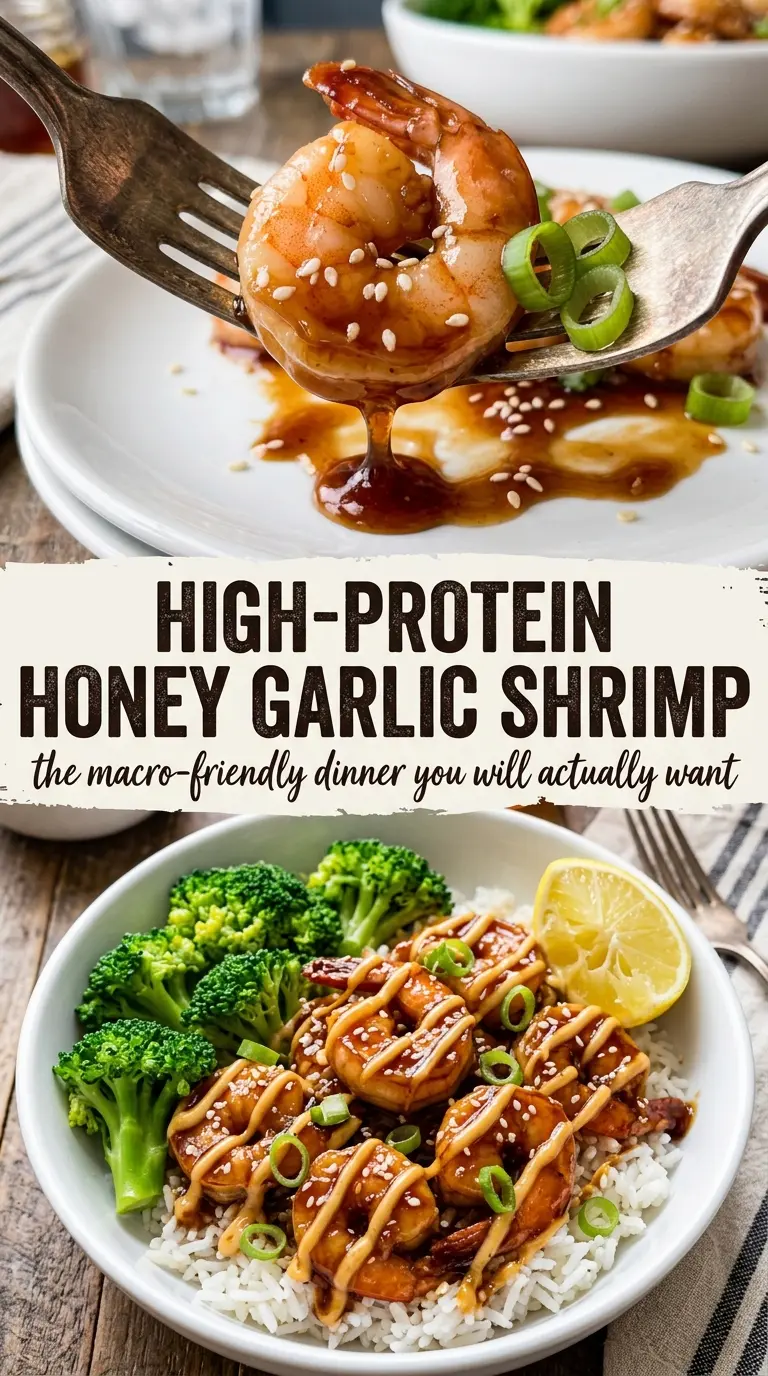 high-protein honey garlic shrimp glossy sticky