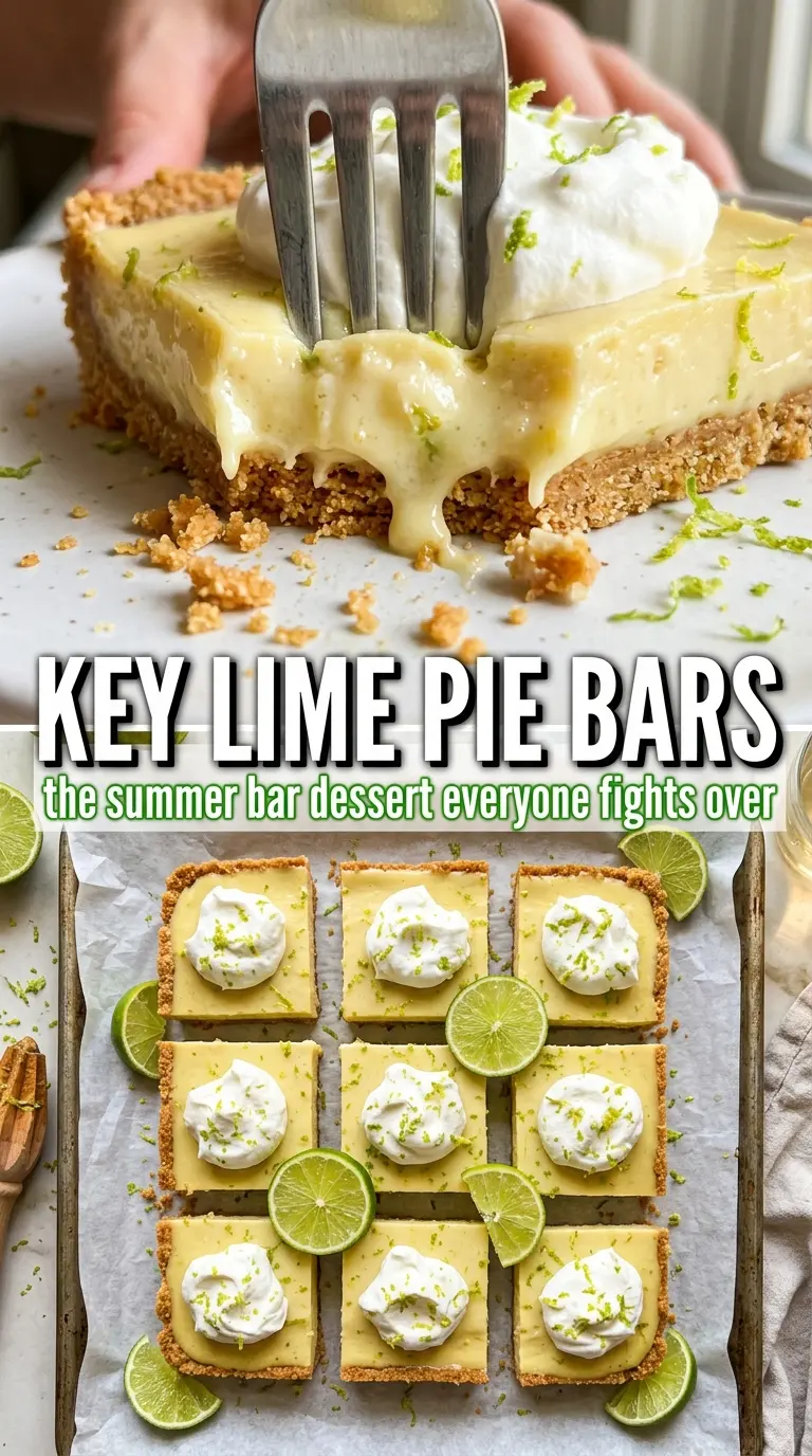 Key lime pie bars tart citrus, buttery crust, creamy filling