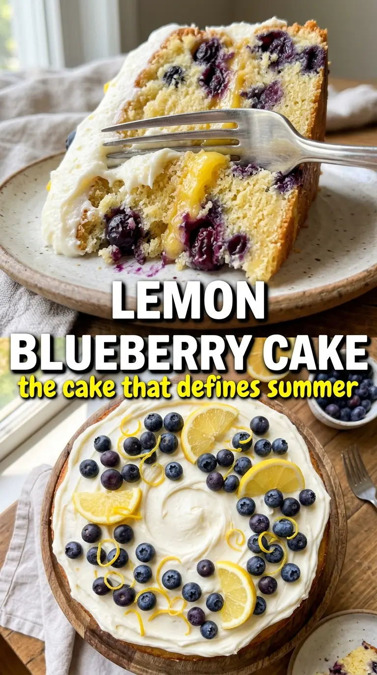 Lemon Blueberry Cake bright, creamy, berry-studded