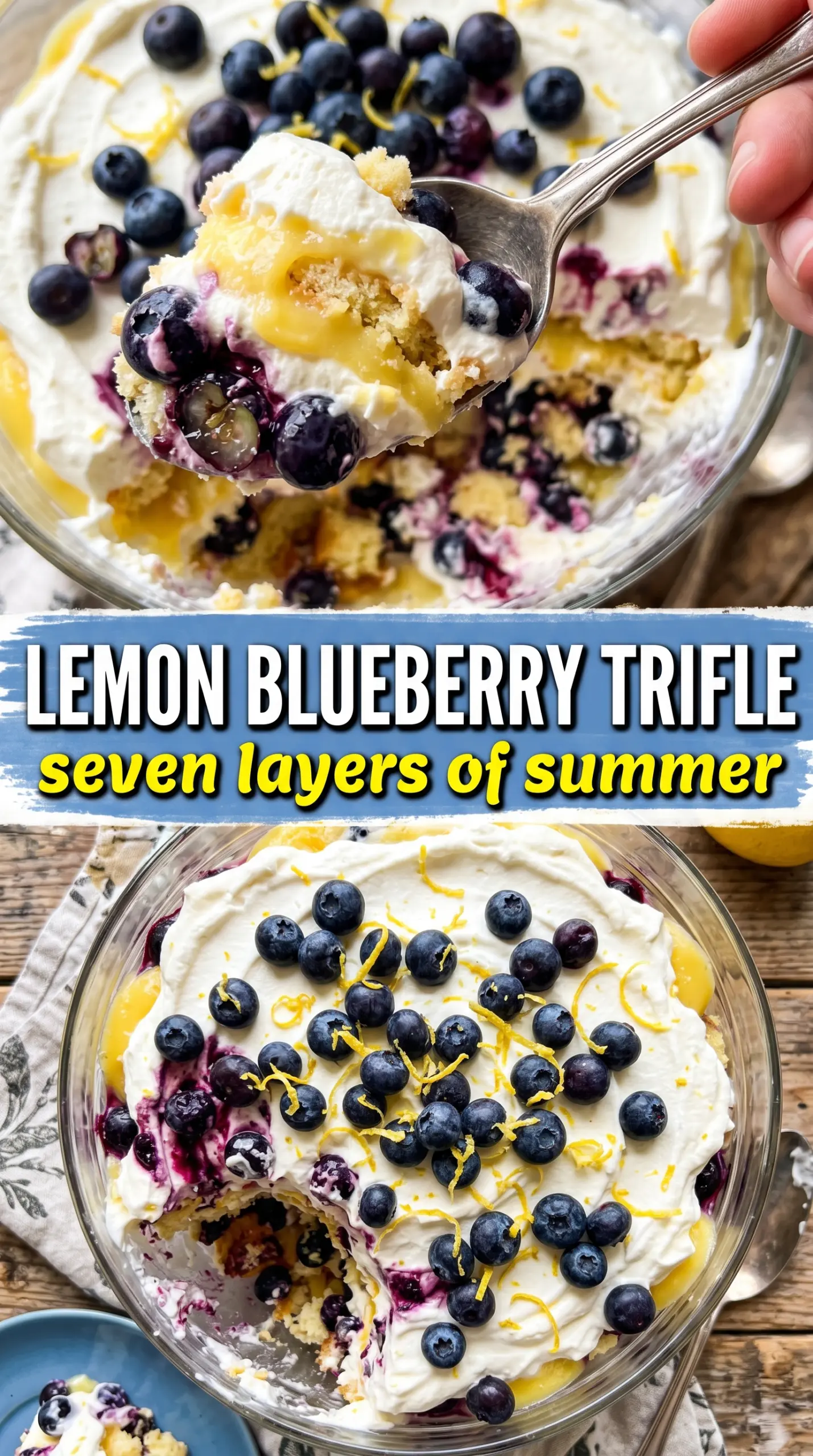 Lemon blueberry trifle creamy layered dessert