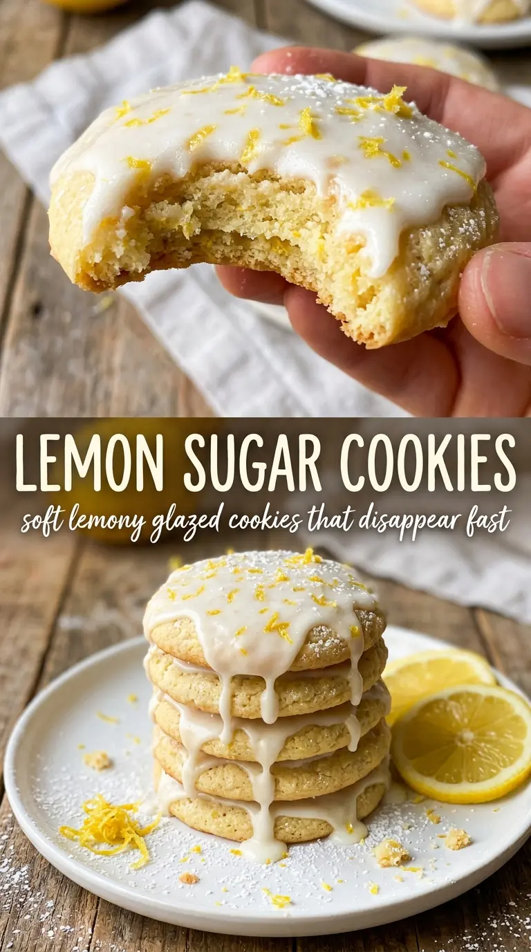 Lemon Sugar Cookies soft crackled glazed