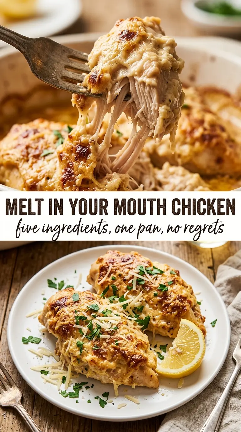 Melt In Your Mouth Chicken golden Parmesan crust tender baked chicken