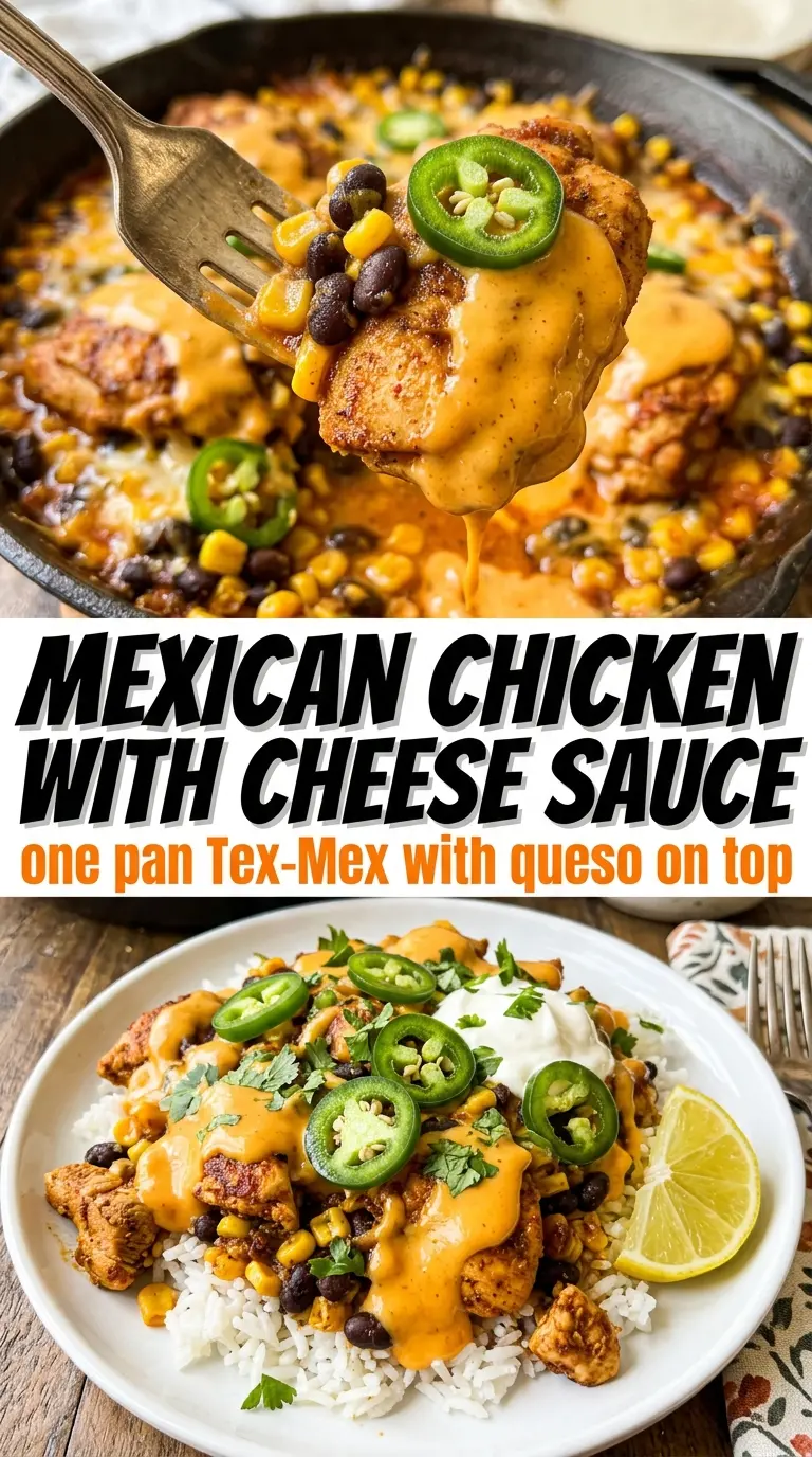 Mexican chicken with cheese sauce cheesy skillet