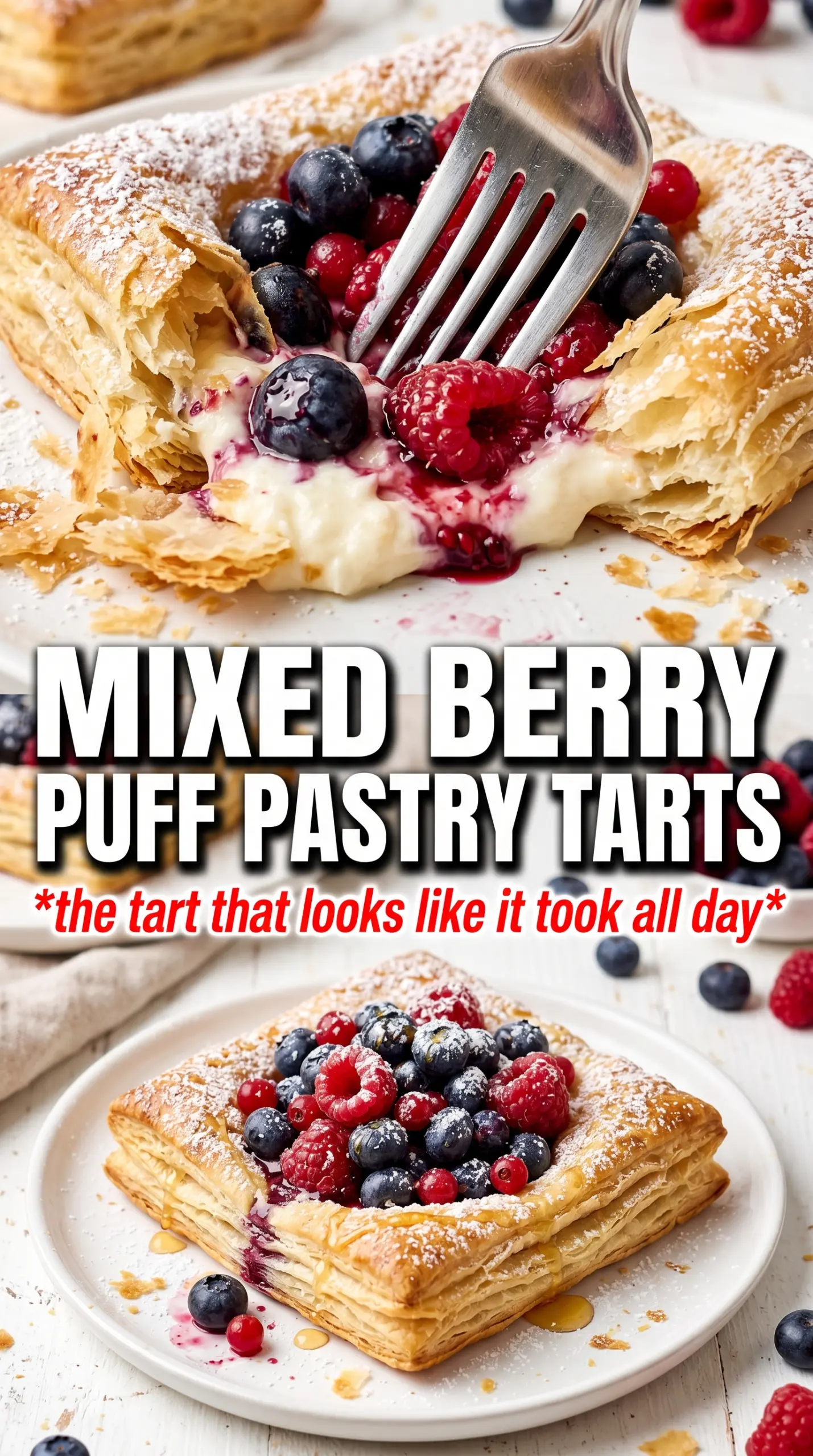 Mixed Berry Puff Pastry Tarts flaky berry dessert