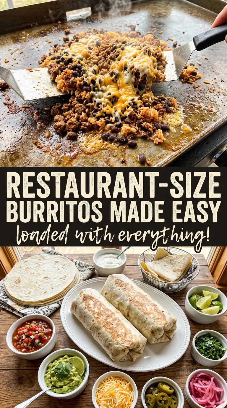 Monster Burritos oversized, layered, griddled