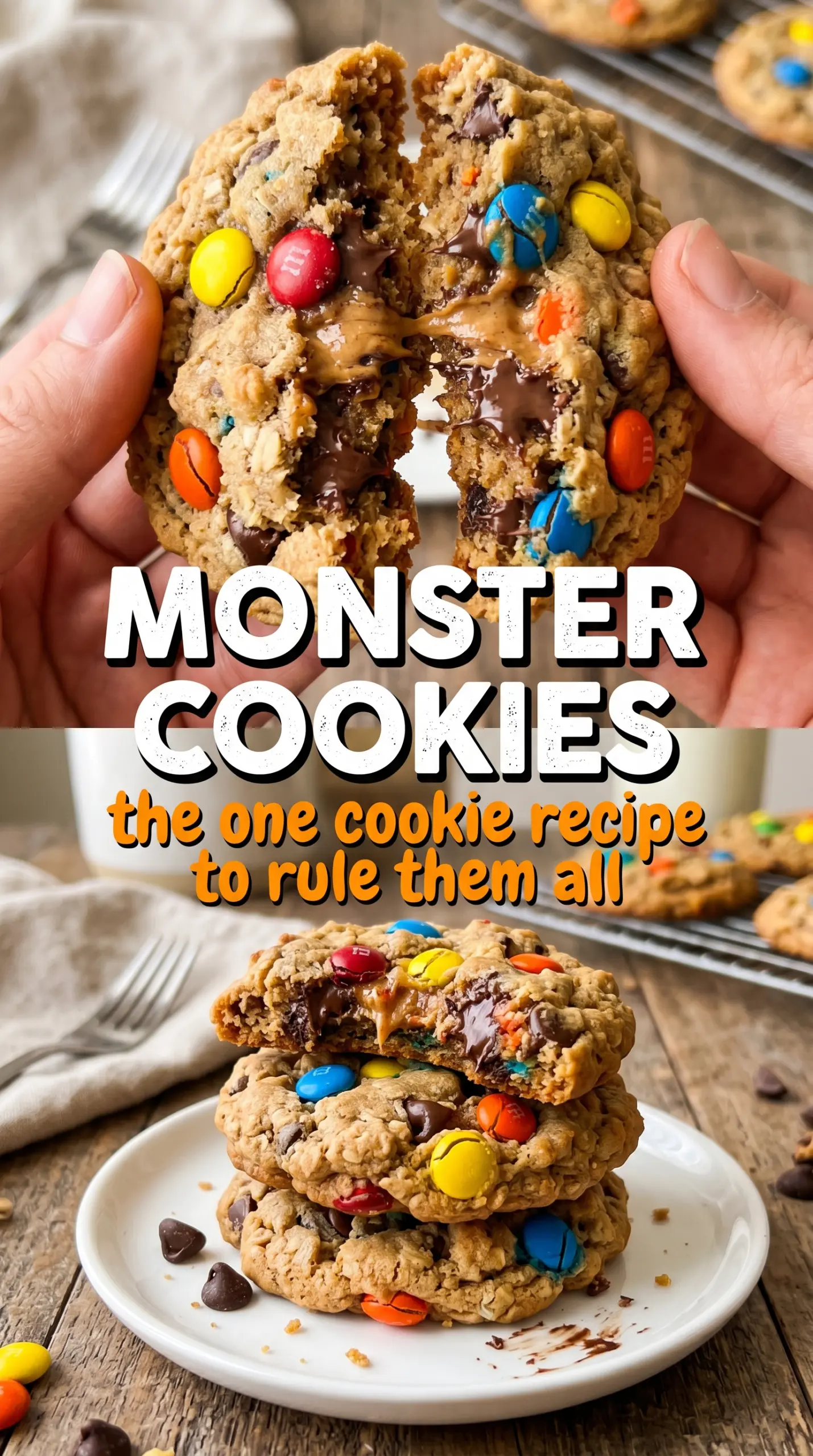 Monster Cookies chewy peanut butter colorful