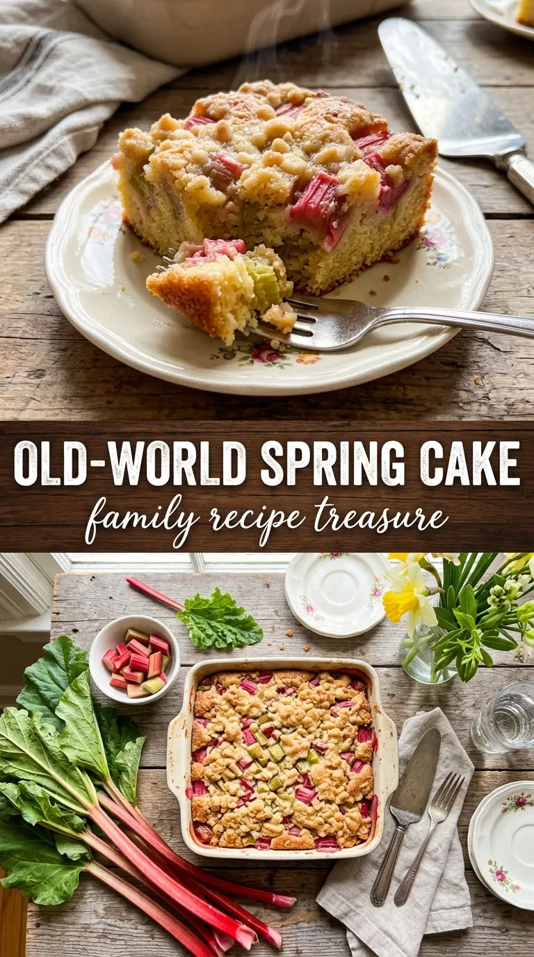 Oma's Rhubarb Cake moist tender crumb