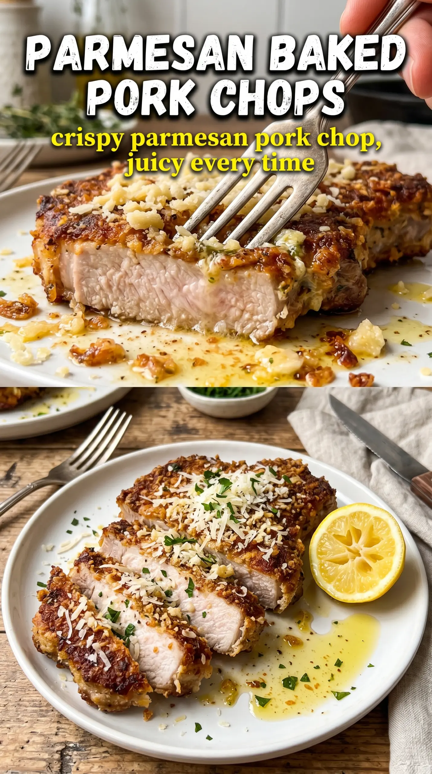 Parmesan Baked Pork Chops golden crunchy