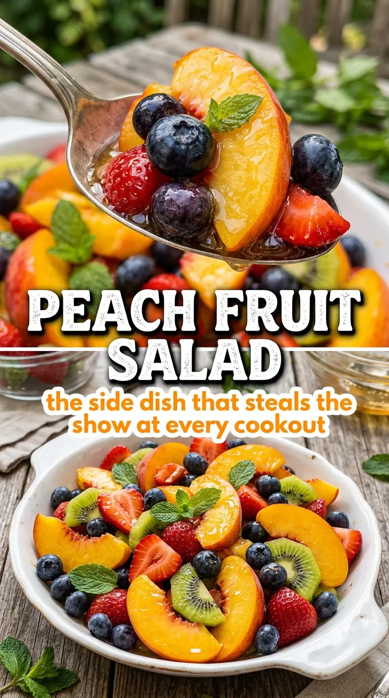 Peach Fruit Salad honey-lime fresh berries