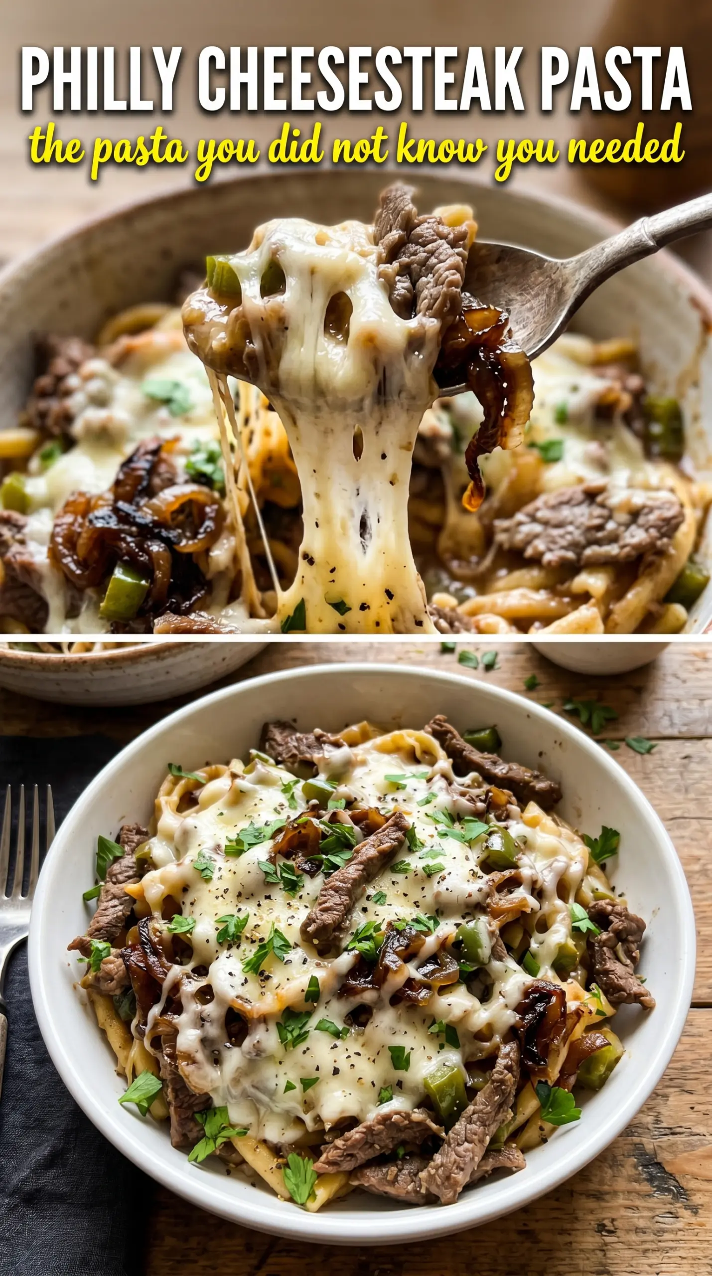 Cheesesteak sandwich with caramelized vegetables