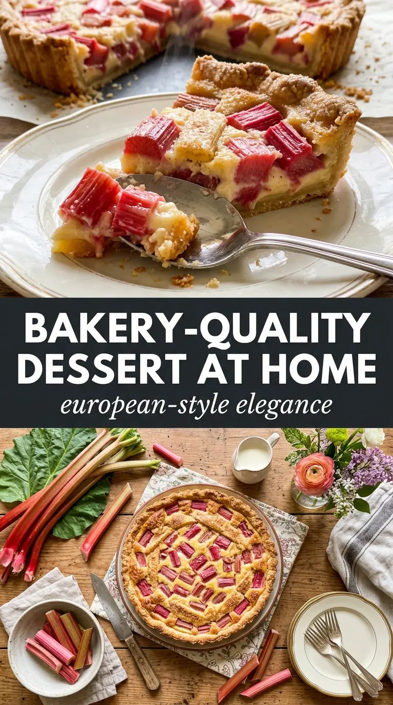 Rhubarb Cream Tart buttery vanilla creamy