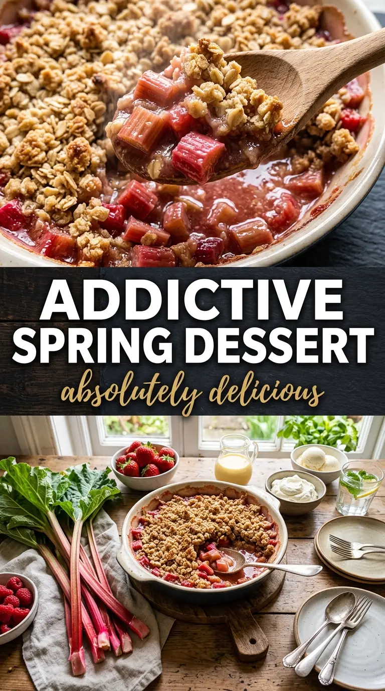 Irresistible Rhubarb Crisp golden oat topping