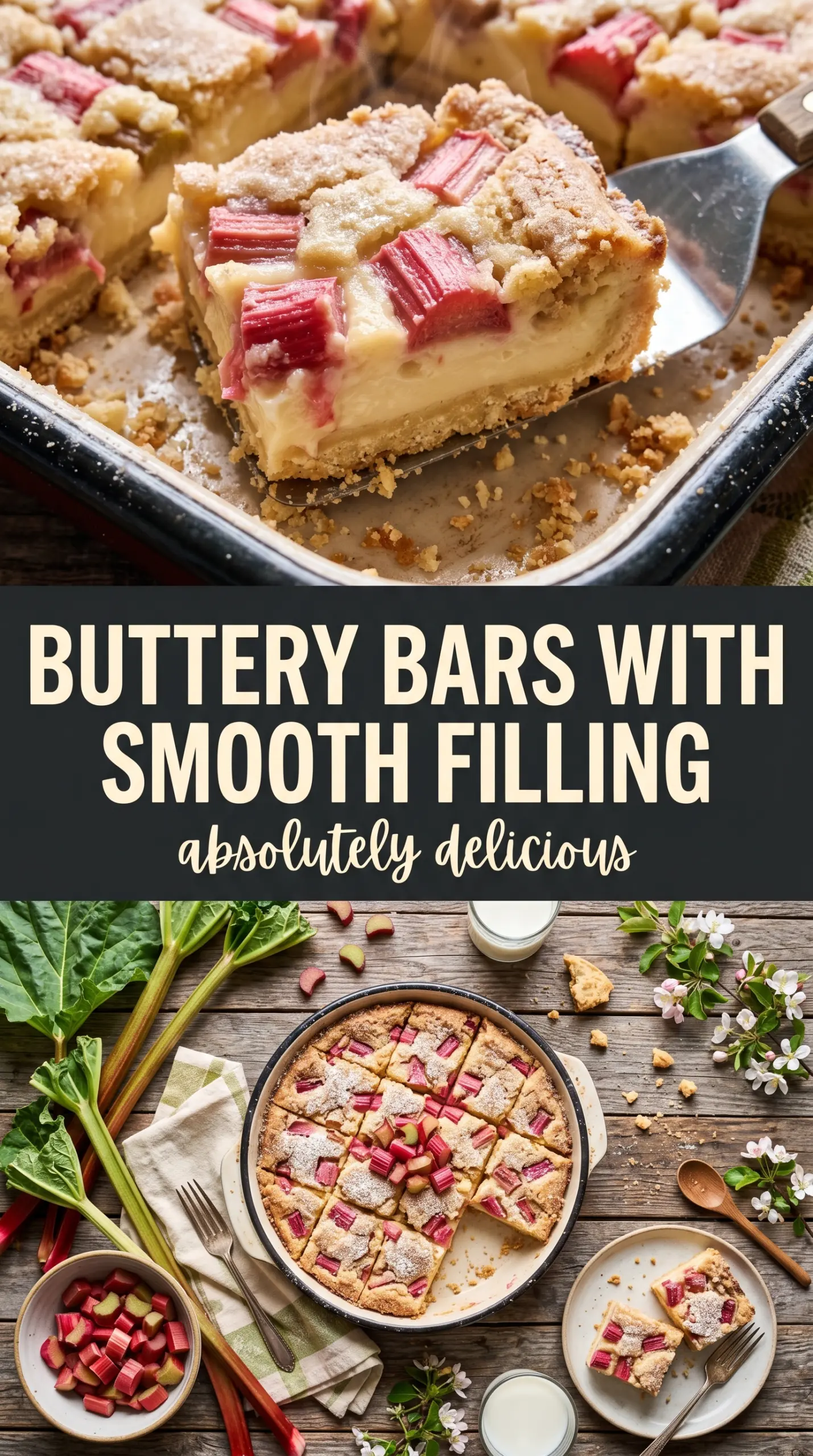 Rhubarb Custard Bars creamy custard tart rhubarb