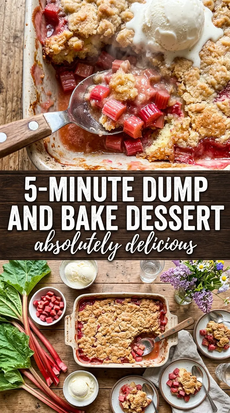 Rhubarb Dump Cake sweet-tart, buttery, crisp