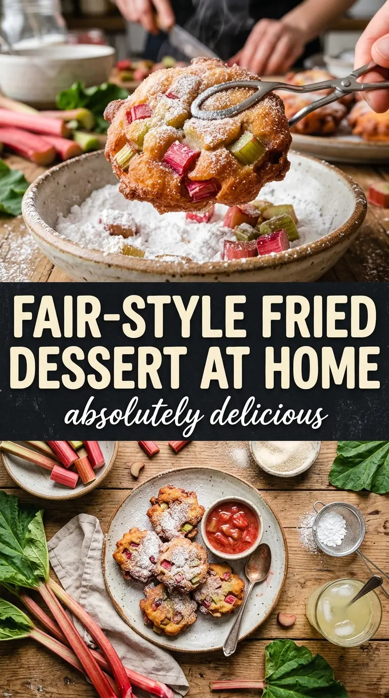 Rhubarb Fritters crispy golden cinnamon sugar