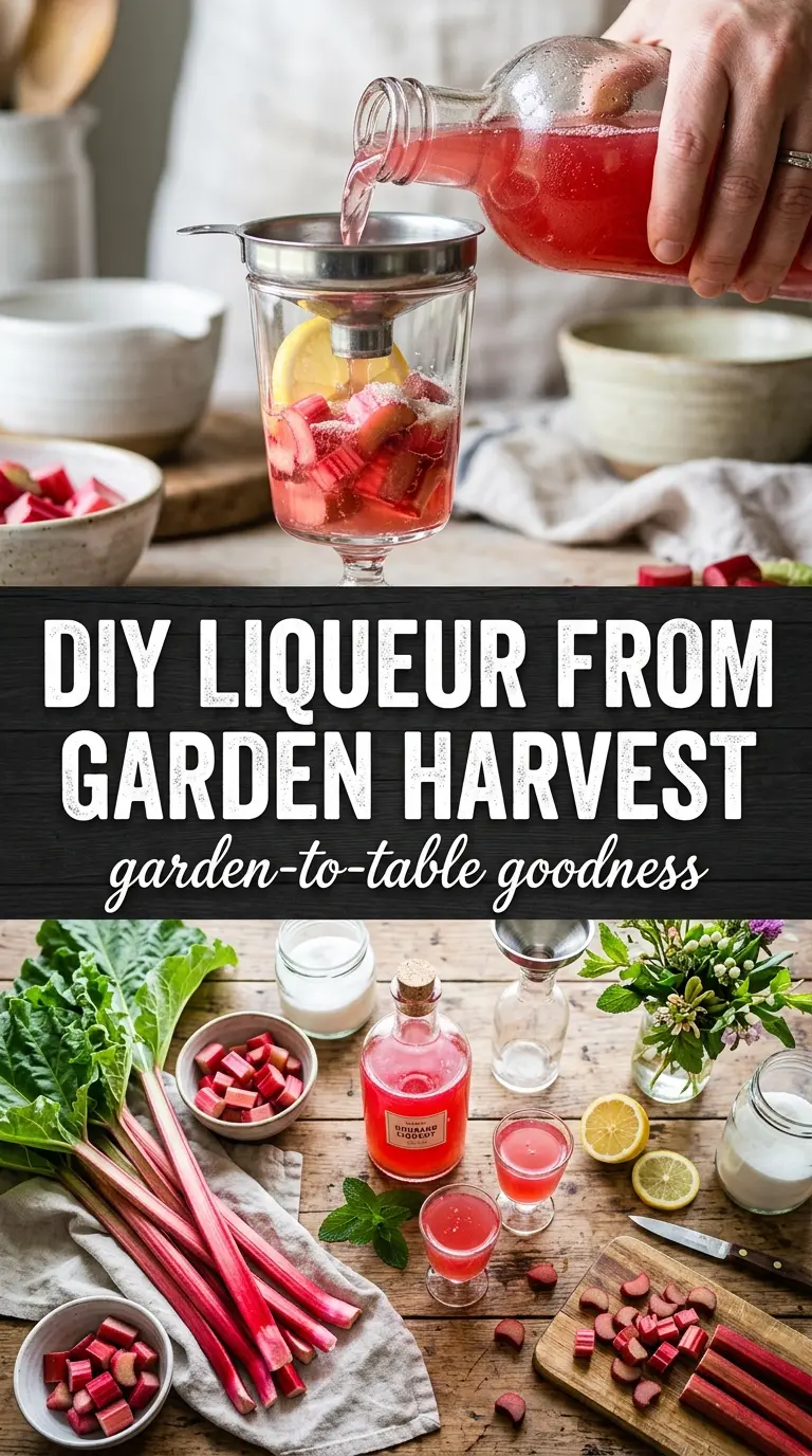 Rhubarb liqueur pink vanilla infused