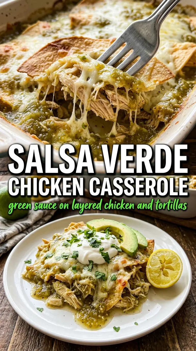 Salsa Verde Chicken Casserole tangy cheesy baked
