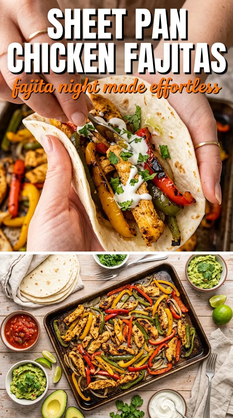 Sheet Pan Chicken Fajitas charred peppers, juicy chicken, Tex-Mex