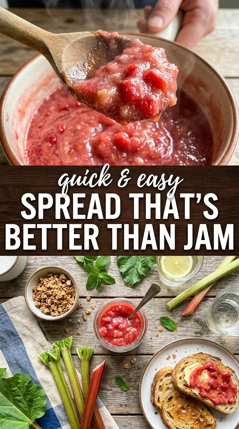 Simple Rhubarb Butter smooth pink spread