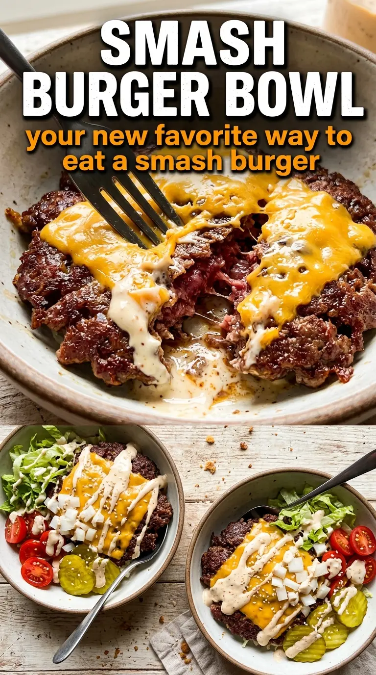 smash burger bowl crispy beef lettuce special sauce